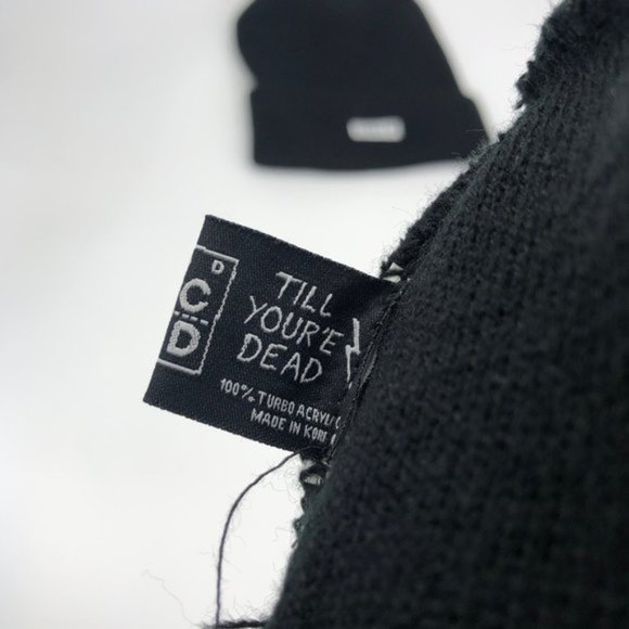 2 New UNIF Black Embroidered Beanies LIE & BAD ACID available only - Picture 7 of 8
